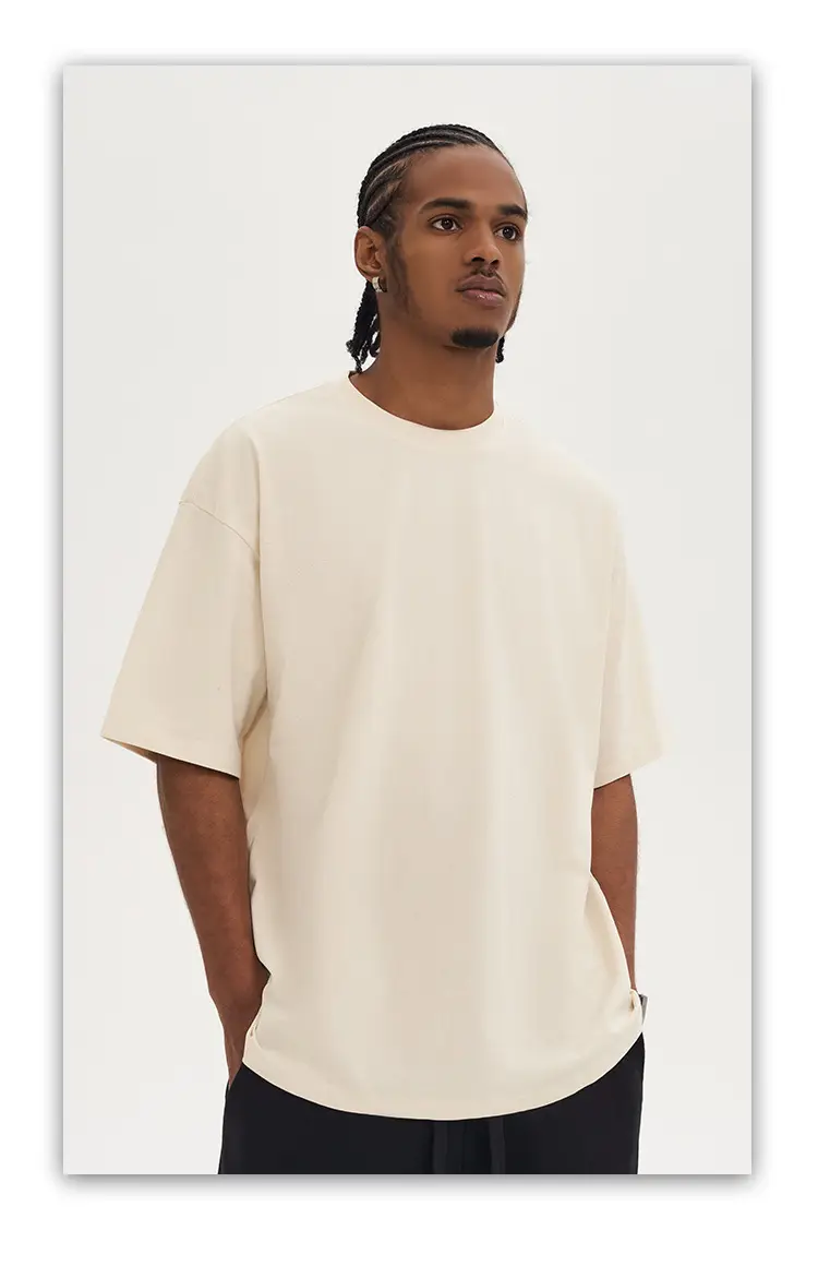 Men White Cotton T-Shirt Short Sleeve 220G — feature 26