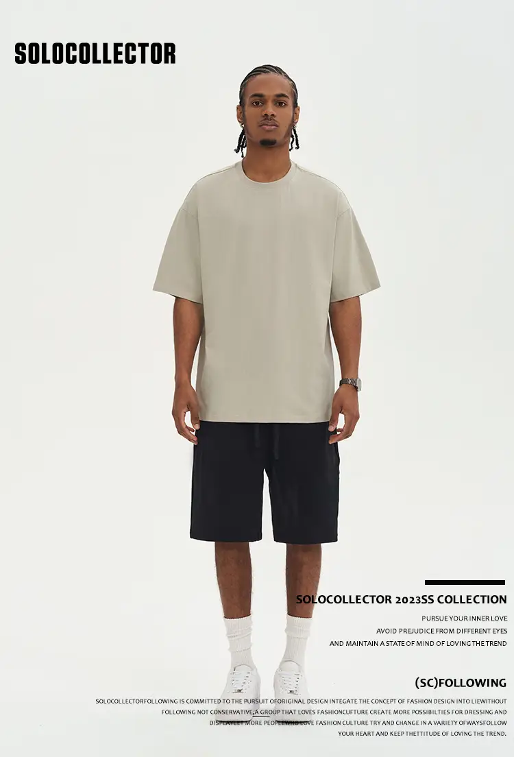 Men White Cotton T-Shirt Short Sleeve 220G — feature 6