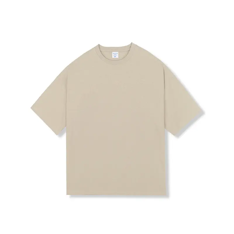 Men White Cotton T-Shirt Short Sleeve 220G - Image 3