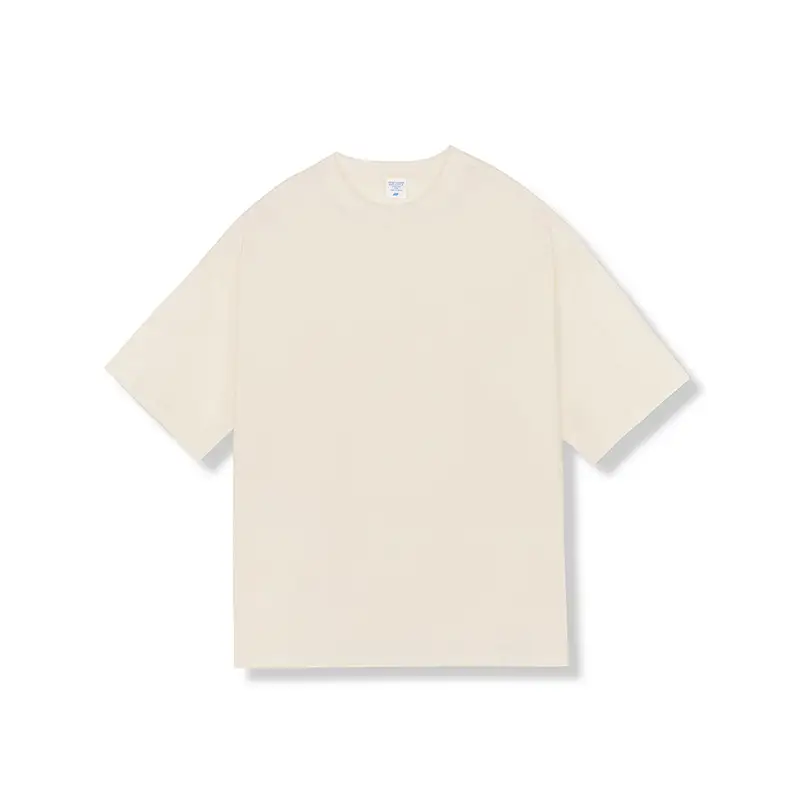 Men White Cotton T-Shirt Short Sleeve 220G - Image 4