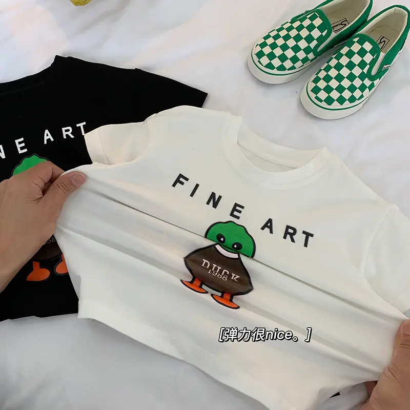 Boys Fine Art Duck T-Shirt Black White 2025 — feature 11