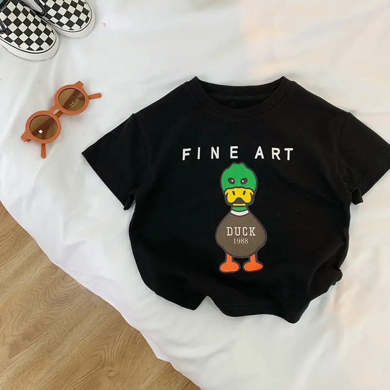 Boys Fine Art Duck T-Shirt Black White 2025 — feature 12