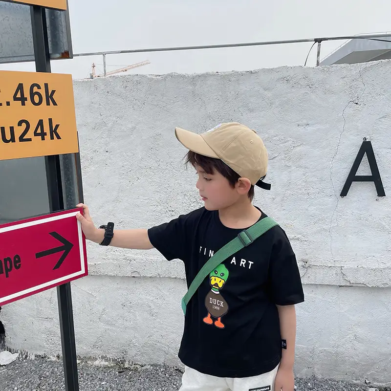 Boys Fine Art Duck T-Shirt Black White 2025 — feature 14