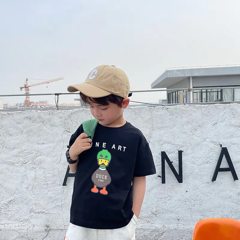 Boys Fine Art Duck T-Shirt Black White 2025 — feature 17