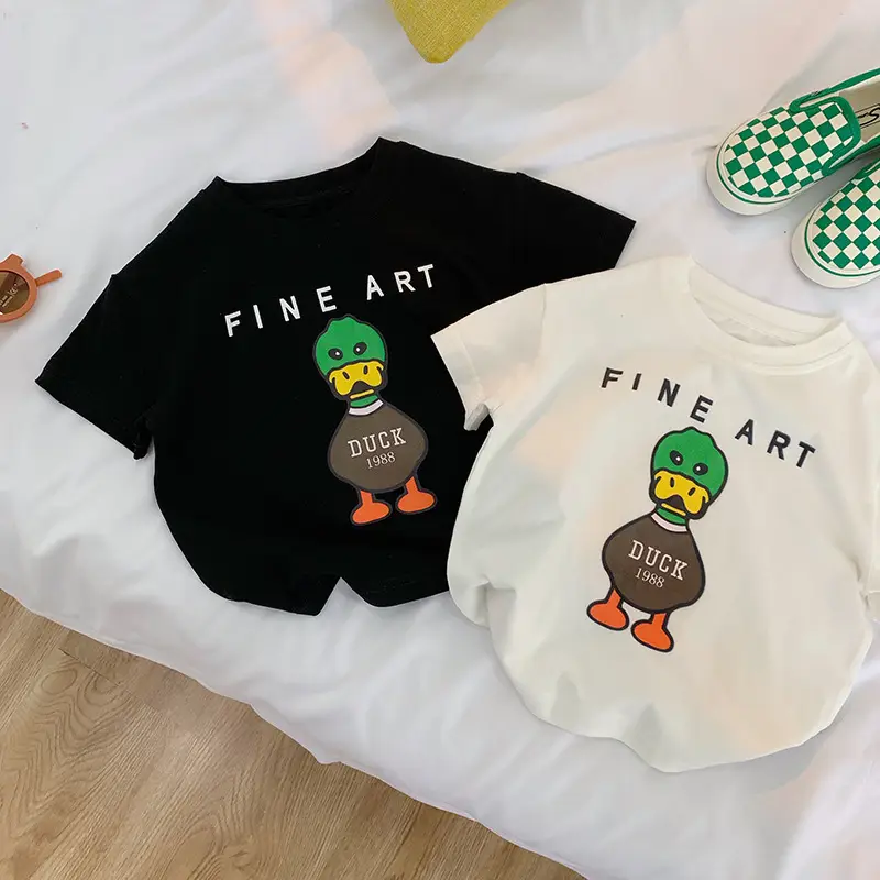 Boys Fine Art Duck T-Shirt Black White 2025 — feature 24