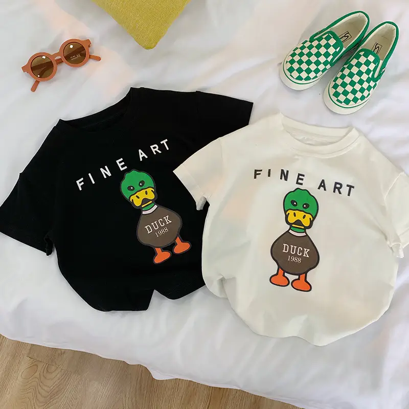 Boys Fine Art Duck T-Shirt Black White 2025 — feature 4