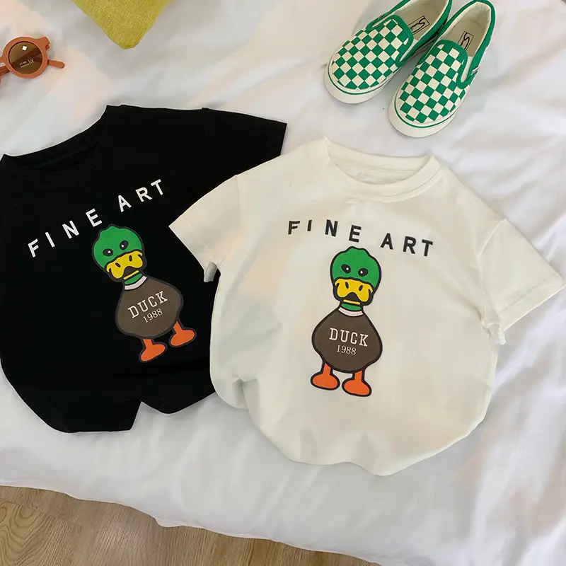 Boys Fine Art Duck T-Shirt Black White 2025 — feature 5