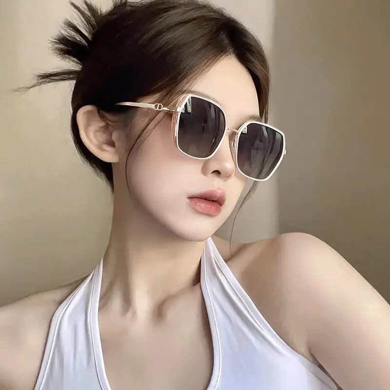 Women Polarized Anti-Ultraviolet Sunglasses Gold Frame