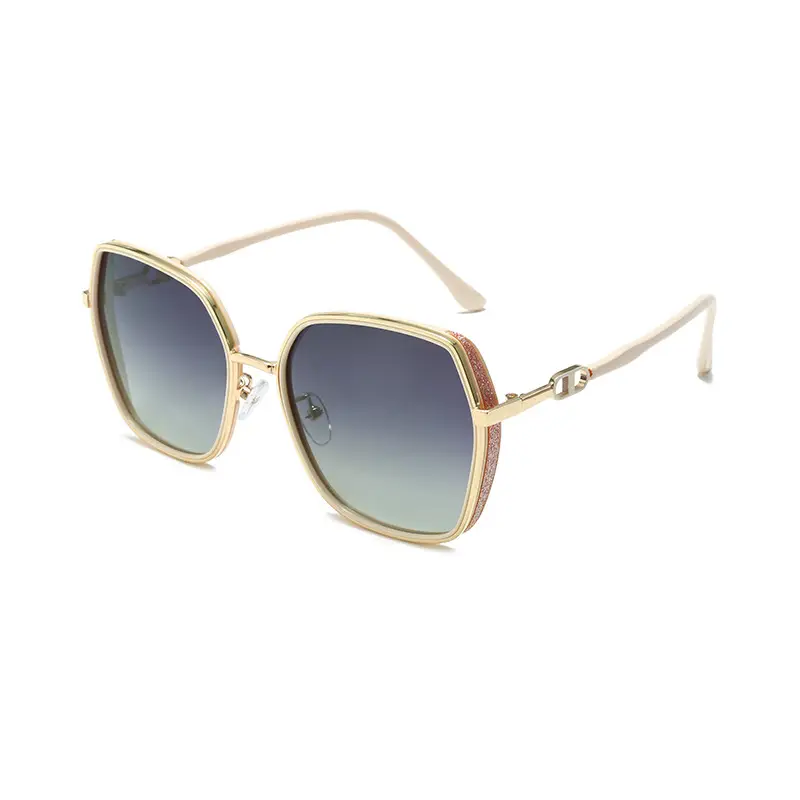 Women Polarized Anti-Ultraviolet Sunglasses Gold Frame