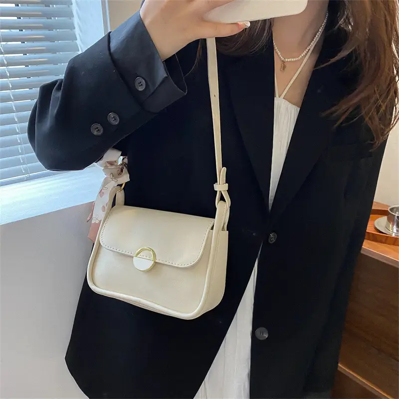 Black Silk Scarf Underarm Bag for Women