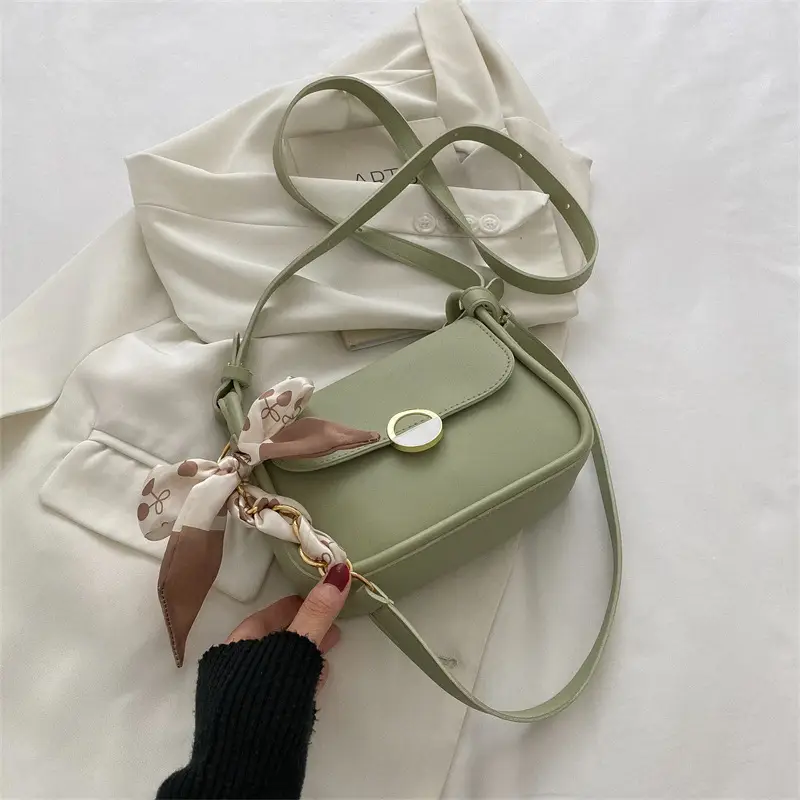 Black Silk Scarf Underarm Bag for Women