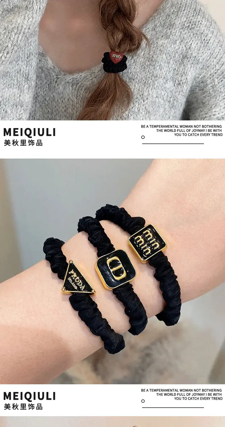 Vintage Black Rubber Hair Bands for Women — feature 5