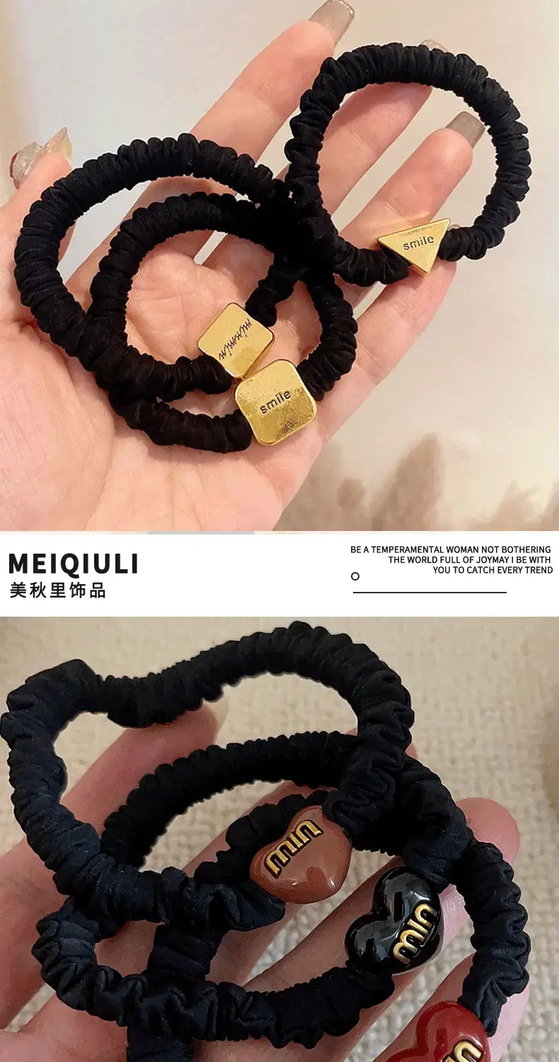 Vintage Black Rubber Hair Bands for Women — feature 6