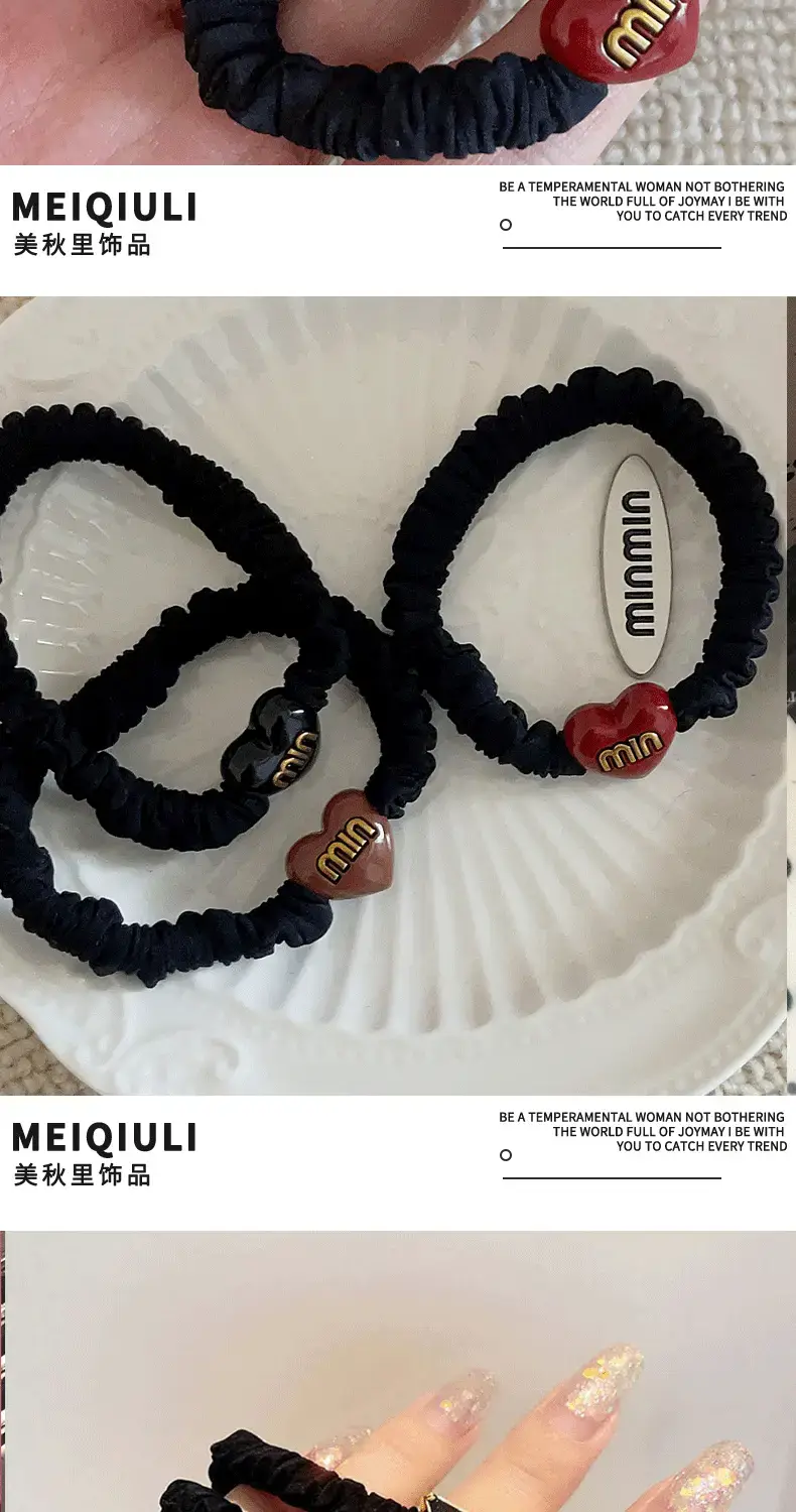 Vintage Black Rubber Hair Bands for Women — feature 7