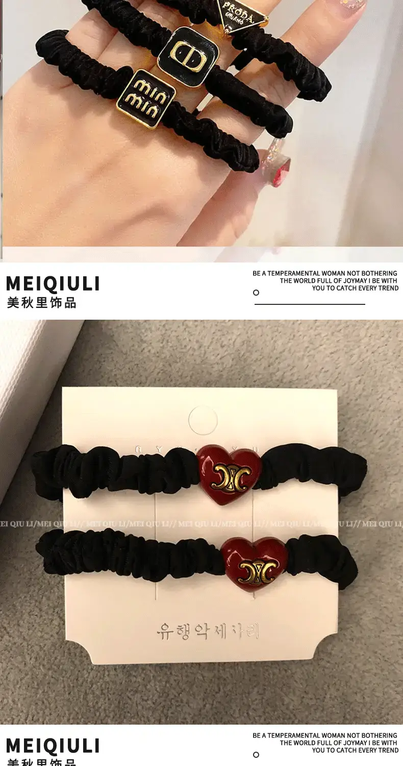 Vintage Black Rubber Hair Bands for Women — feature 8