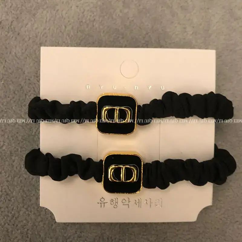 Vintage Black Rubber Hair Bands for Women - Image 4