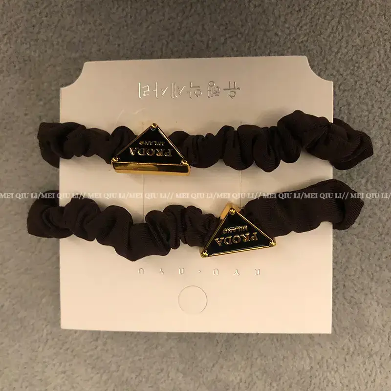 Vintage Black Rubber Hair Bands for Women - Image 5