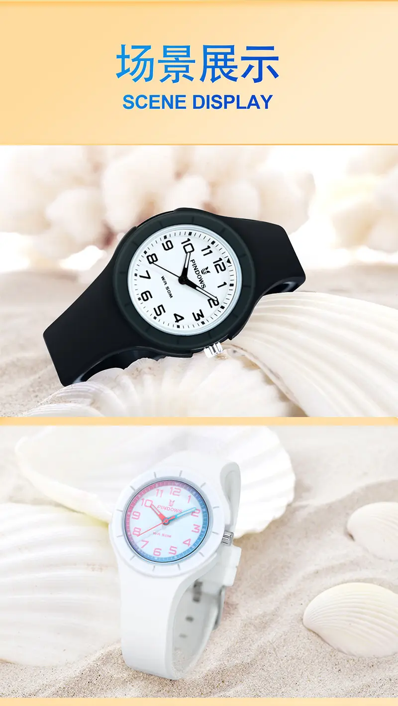 Silicone Strap Japanese Movement Swimming Jelly Color Watch — feature 13