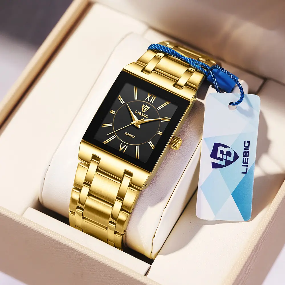 Liebig Quartz Gold Watch for Men Women Business Style — feature 6