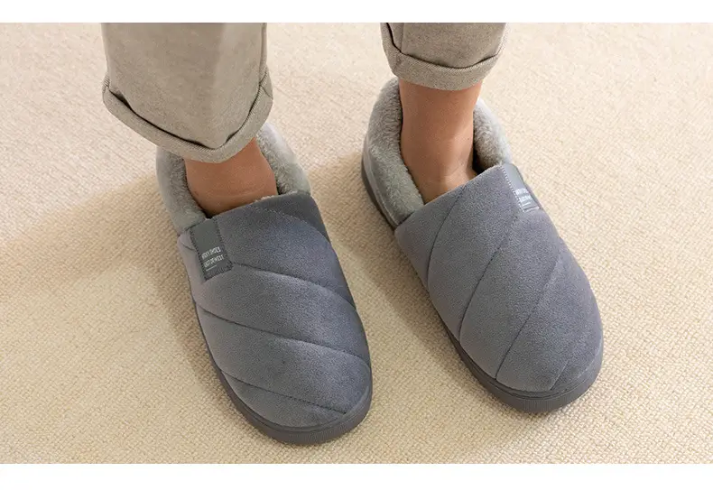 Mrs. Hui for the elderly warm cotton slippers for men's winter home fleece-lined thickened non-slip old-fashioned cotton shoes for the elderly — feature 10