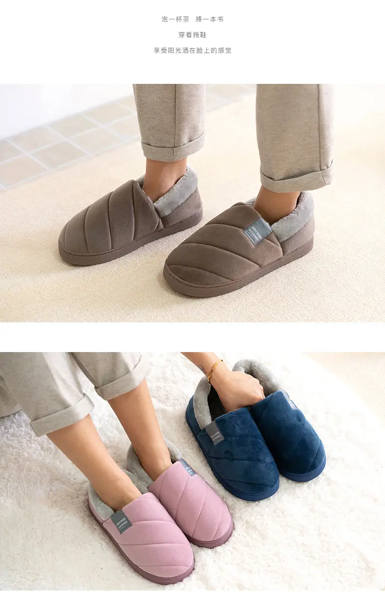 Mrs. Hui for the elderly warm cotton slippers for men's winter home fleece-lined thickened non-slip old-fashioned cotton shoes for the elderly — feature 11