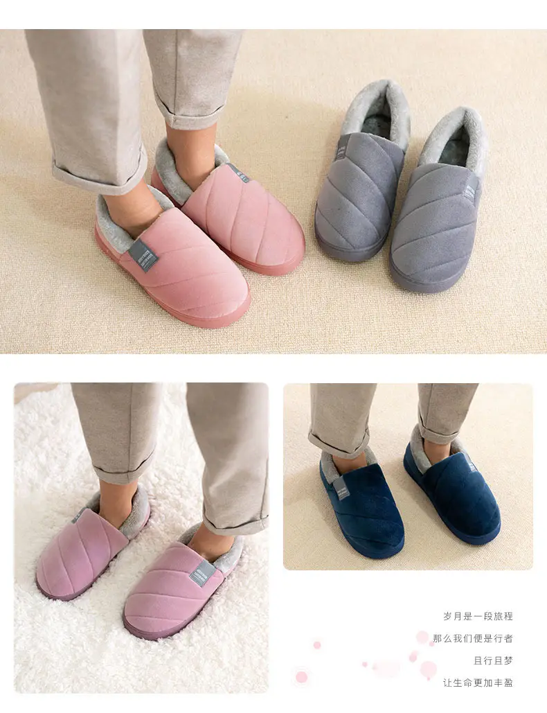 Mrs. Hui for the elderly warm cotton slippers for men's winter home fleece-lined thickened non-slip old-fashioned cotton shoes for the elderly — feature 7