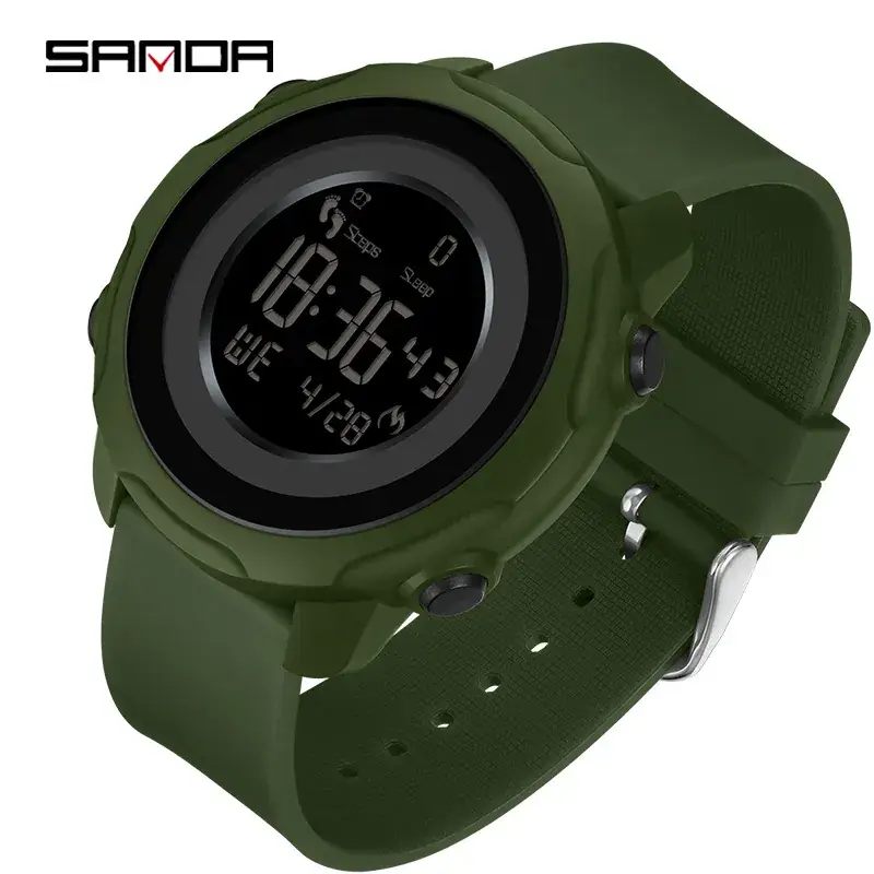Sanda Blue Digital Pedometer Calorie Watch for Men Women - Image 7
