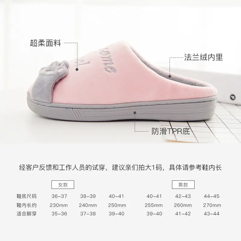 Foreign trade cross-border explosions lucky cat cotton slippers men and women home fleece-lined warm cartoon cat cotton slippers women