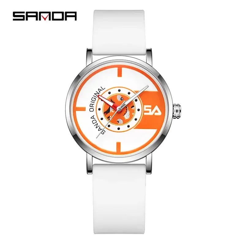 Sanda Silicone Electronic Watch Waterproof Luminous