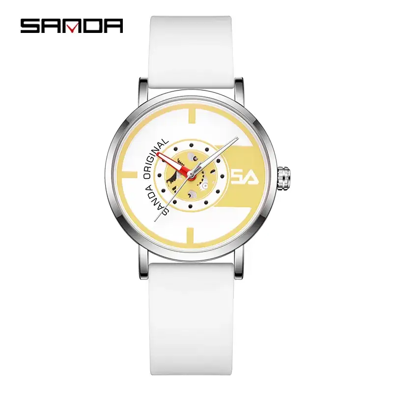 Sanda Silicone Electronic Watch Waterproof Luminous