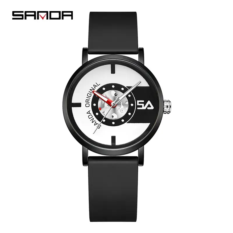 Sanda Silicone Electronic Watch Waterproof Luminous