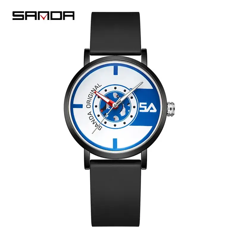 Sanda Silicone Electronic Watch Waterproof Luminous