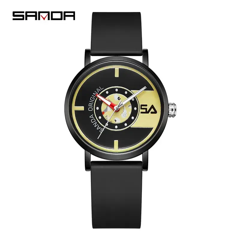 Sanda Silicone Electronic Watch Waterproof Luminous