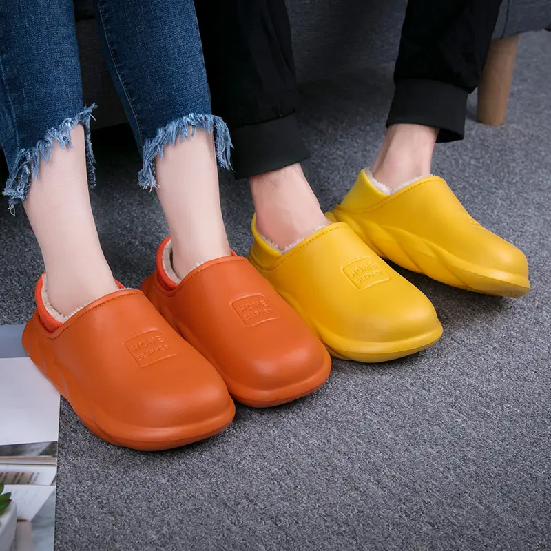 Women's Pink Cotton Slippers with Heel for Winter Comfort - Image 9