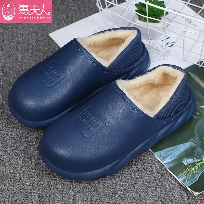 Women's Pink Cotton Slippers with Heel for Winter Comfort - Image 2