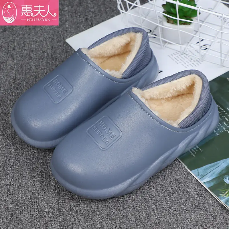 Women's Pink Cotton Slippers with Heel for Winter Comfort - Image 3