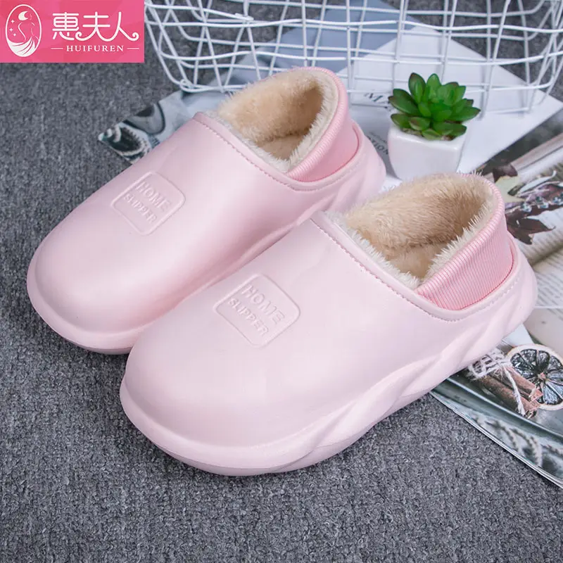 Women's Pink Cotton Slippers with Heel for Winter Comfort - Image 7