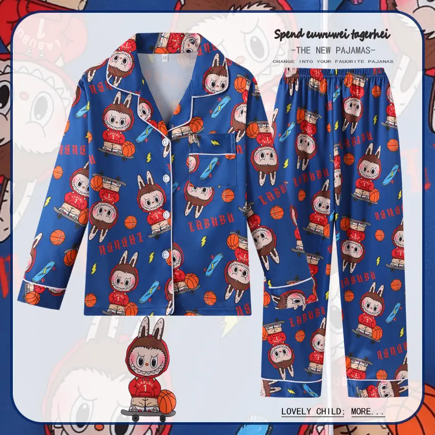Children's Cartoon Pajamas Pink Long Sleeve Spring Autumn - Image 5