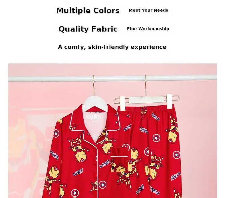 Children's Cartoon Pajamas Pink Long Sleeve Spring Autumn — feature 16