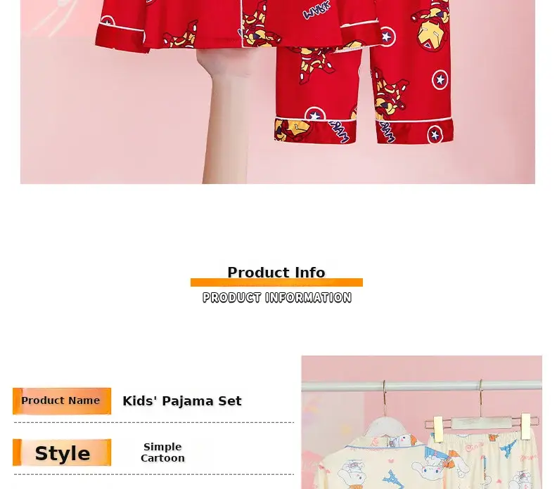 Children's Cartoon Pajamas Pink Long Sleeve Spring Autumn — feature 17