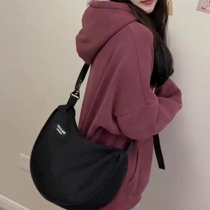 Japanese Style Canvas Crossbody Bag for Women Large Capacity