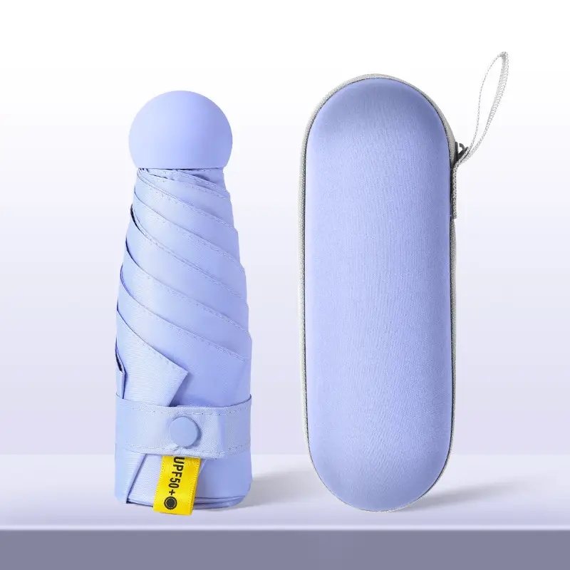 6-Bone Vinyl Parasol, Compact and Portable Flap Pocket Pants Capsule Umbrella - Image 10