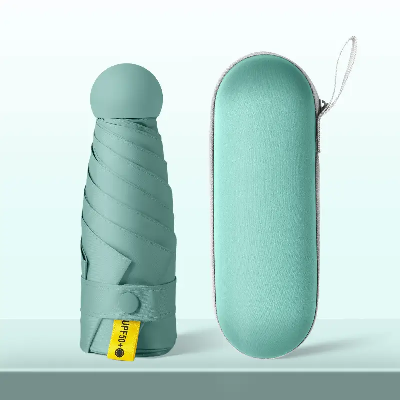 6-Bone Vinyl Parasol, Compact and Portable Flap Pocket Pants Capsule Umbrella - Image 14