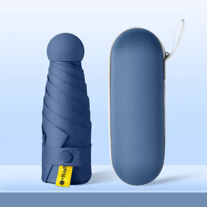 6-Bone Vinyl Parasol, Compact and Portable Flap Pocket Pants Capsule Umbrella - Image 15