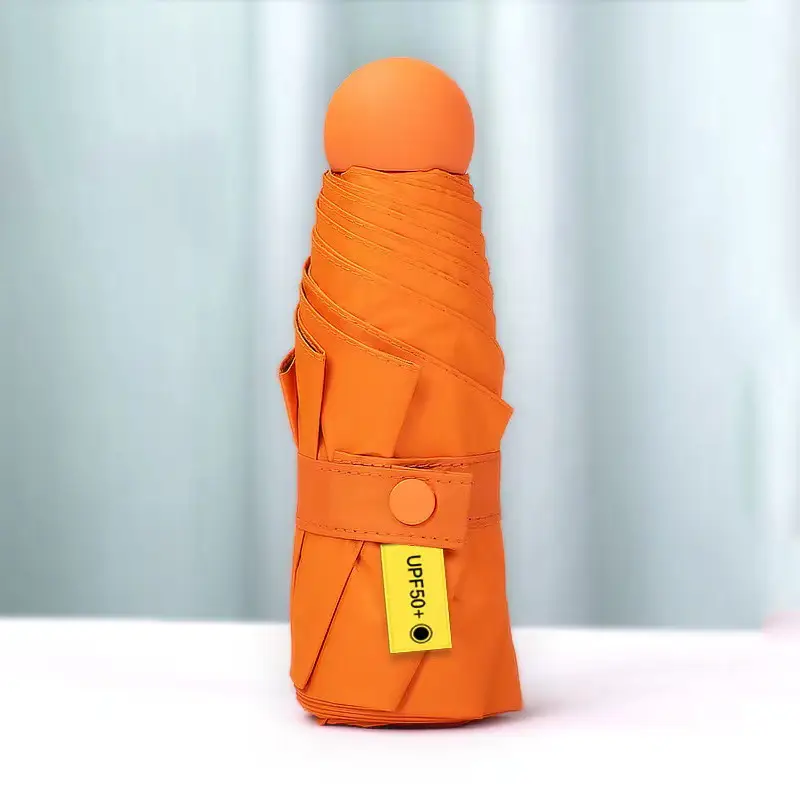 6-Bone Vinyl Parasol, Compact and Portable Flap Pocket Pants Capsule Umbrella - Image 16