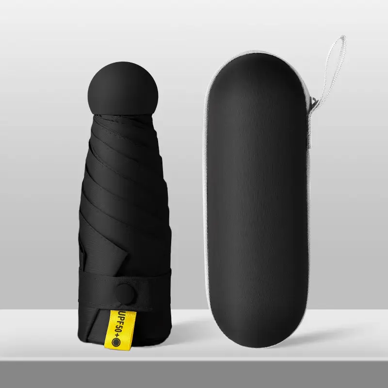 6-Bone Vinyl Parasol, Compact and Portable Flap Pocket Pants Capsule Umbrella - Image 4