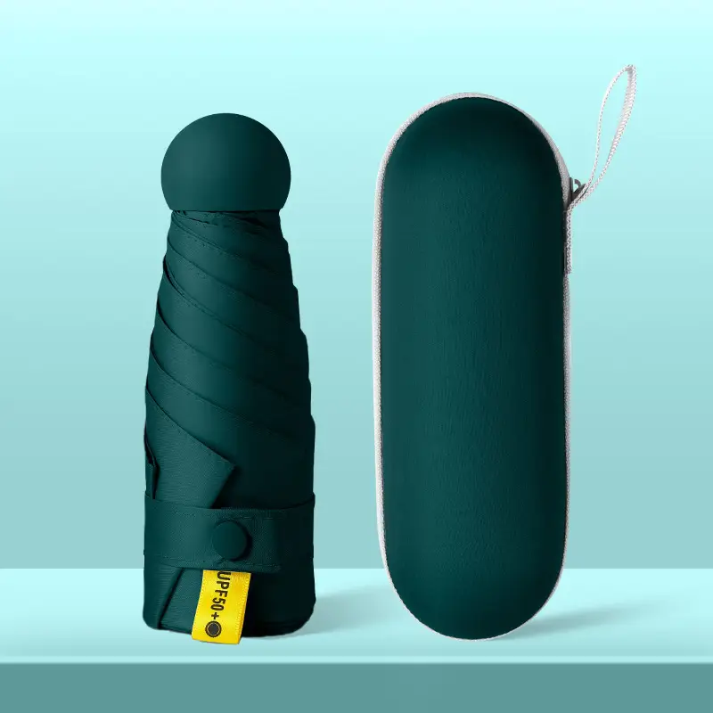 6-Bone Vinyl Parasol, Compact and Portable Flap Pocket Pants Capsule Umbrella - Image 5