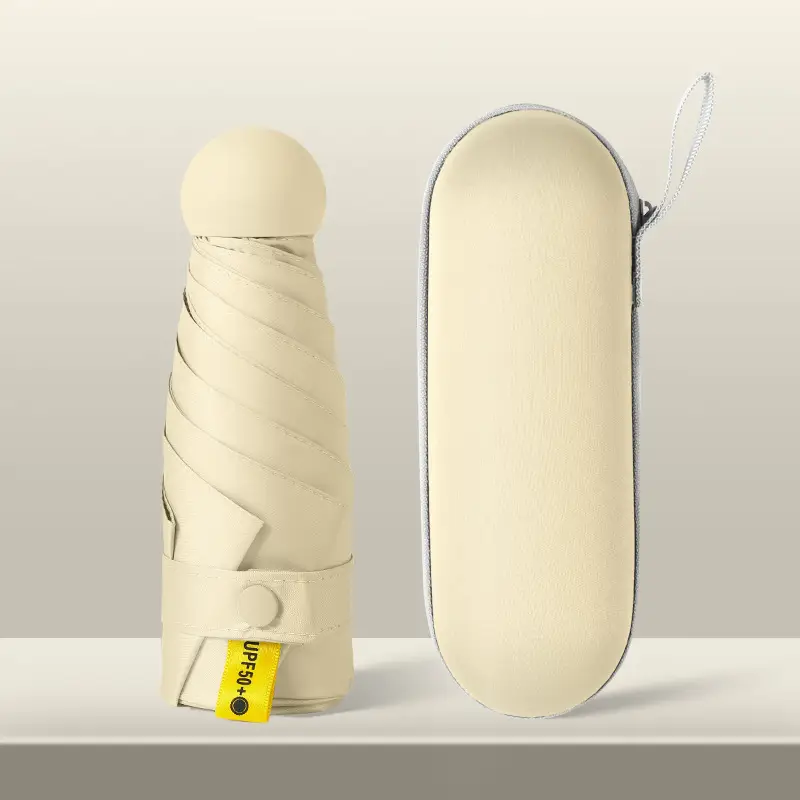 6-Bone Vinyl Parasol, Compact and Portable Flap Pocket Pants Capsule Umbrella - Image 6