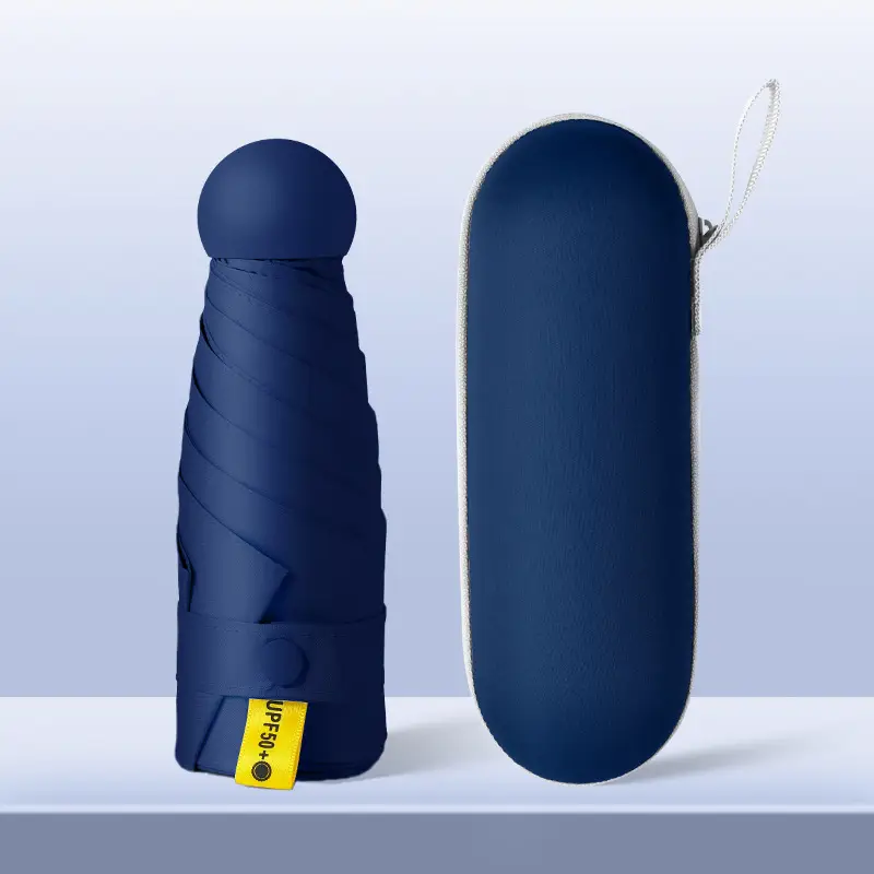 6-Bone Vinyl Parasol, Compact and Portable Flap Pocket Pants Capsule Umbrella - Image 9