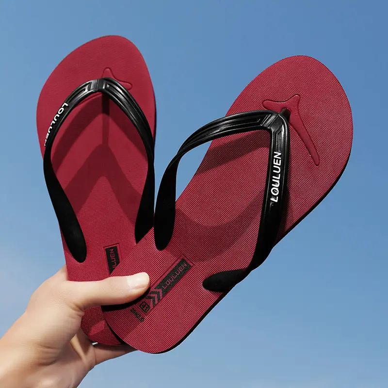 2024 New Men's White Korean Slippers Plus Size